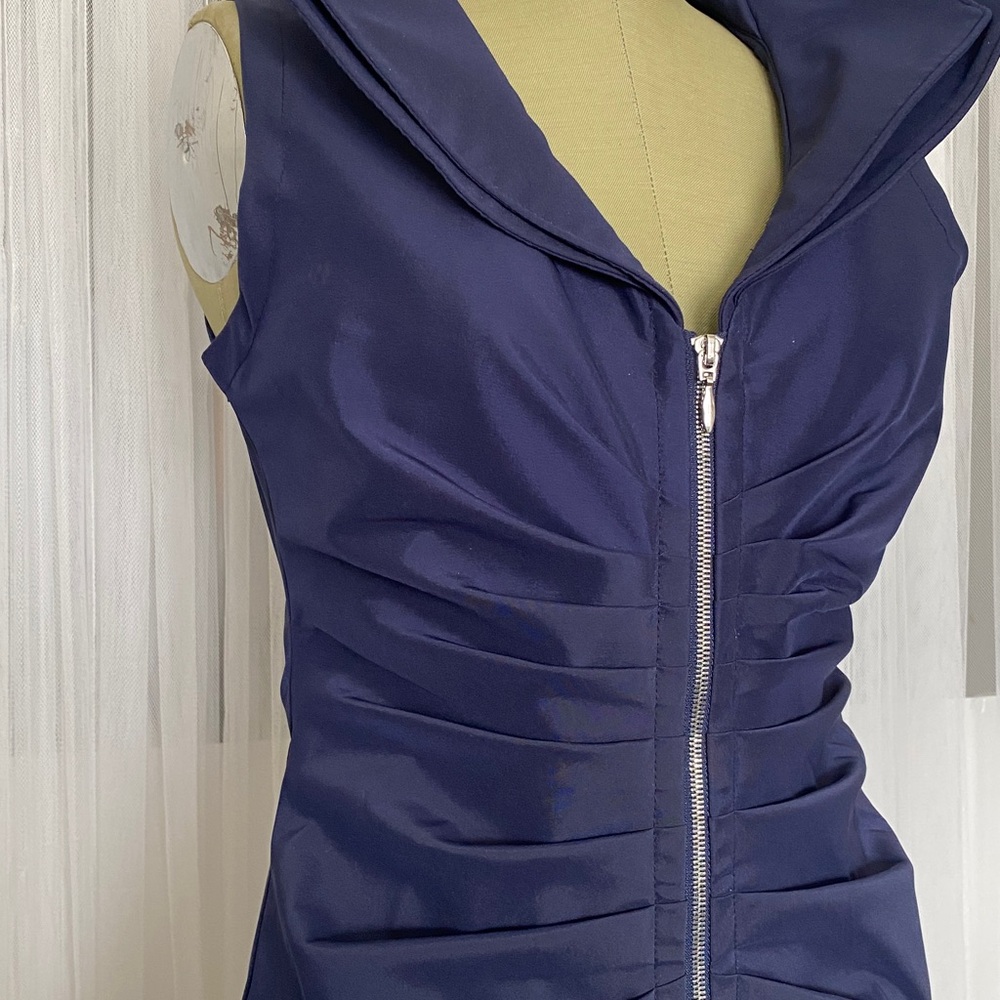 Joseph Ribkoff Navy Sleeveless Zip-Up Midi Dress Size 10 - Picture 7 of 16